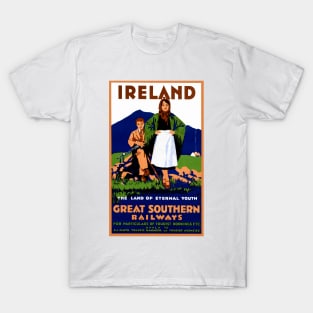 Vintage Travel Poster Ireland Great Southern Railways T-Shirt